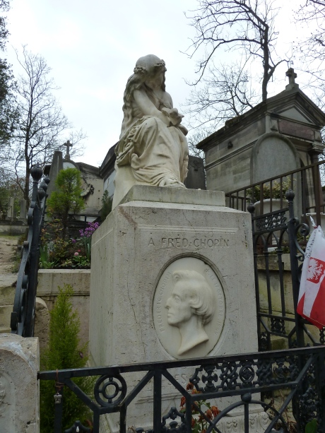 Chopin's Tomb in Père Lachaise Cemetery in Paris